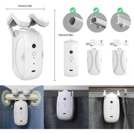 Smart 2 Wifi Curtain Robot,Roman Rod Track, APP Remote Control,Voice Control